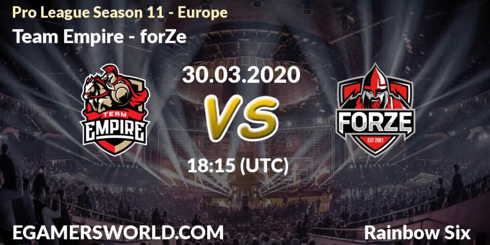 Team Empire vs forZe: Betting TIp, Match Prediction. 30.03.20. Rainbow Six, Pro League Season 11 - Europe