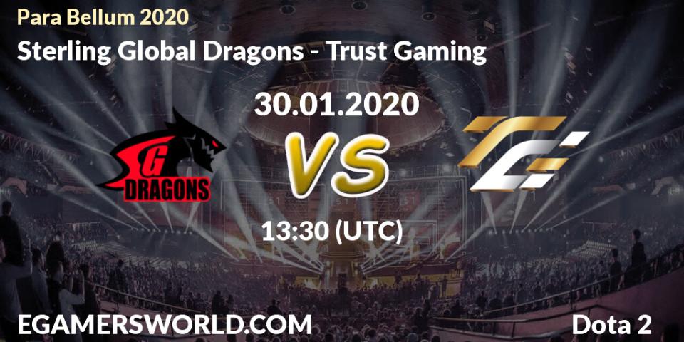 Sterling Global Dragons vs Trust Gaming: Betting TIp, Match Prediction. 30.01.20. Dota 2, Para Bellum 2020