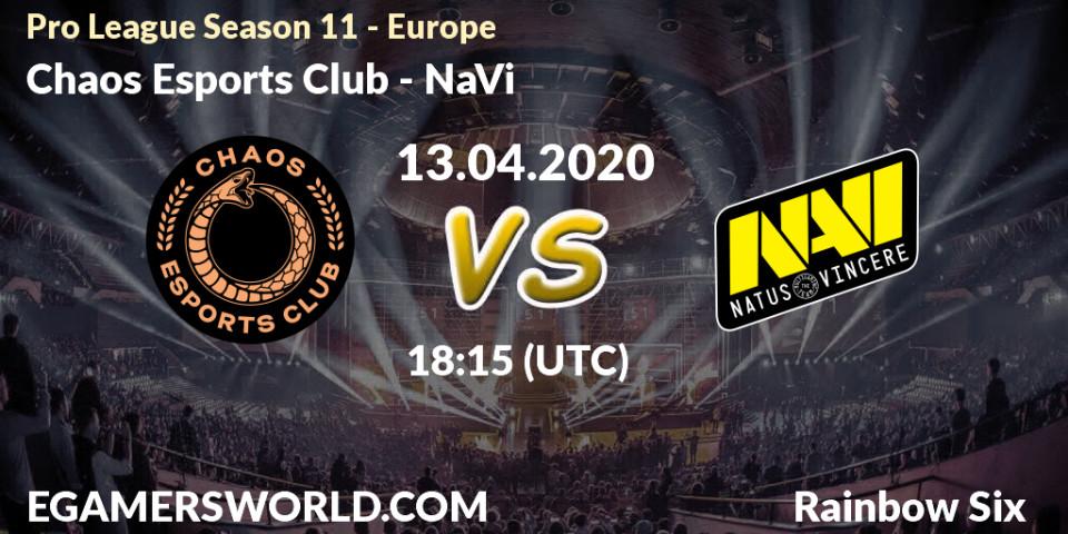 Chaos Esports Club vs NaVi: Betting TIp, Match Prediction. 13.04.20. Rainbow Six, Pro League Season 11 - Europe