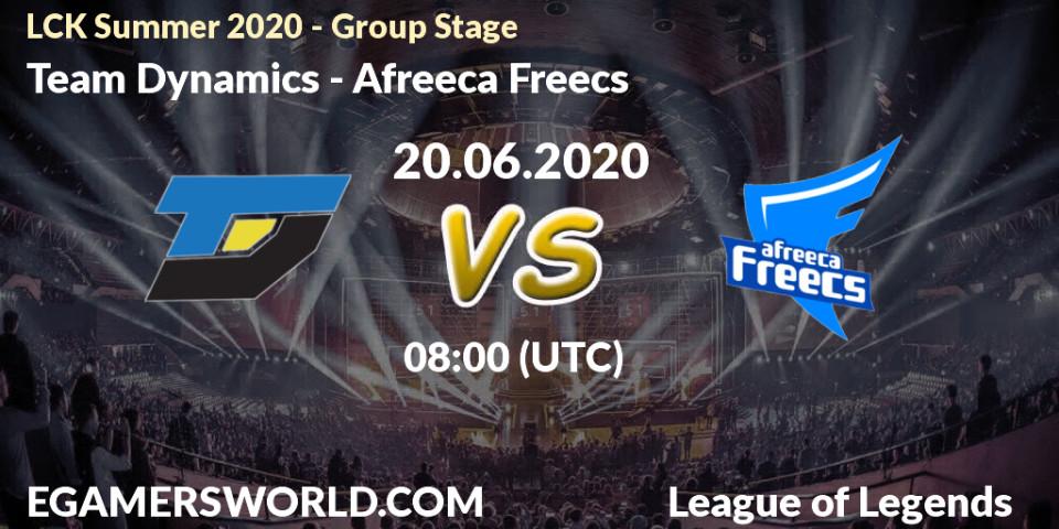 Team Dynamics vs Afreeca Freecs: Betting TIp, Match Prediction. 20.06.2020 at 07:32. LoL, LCK Summer 2020 - Group Stage