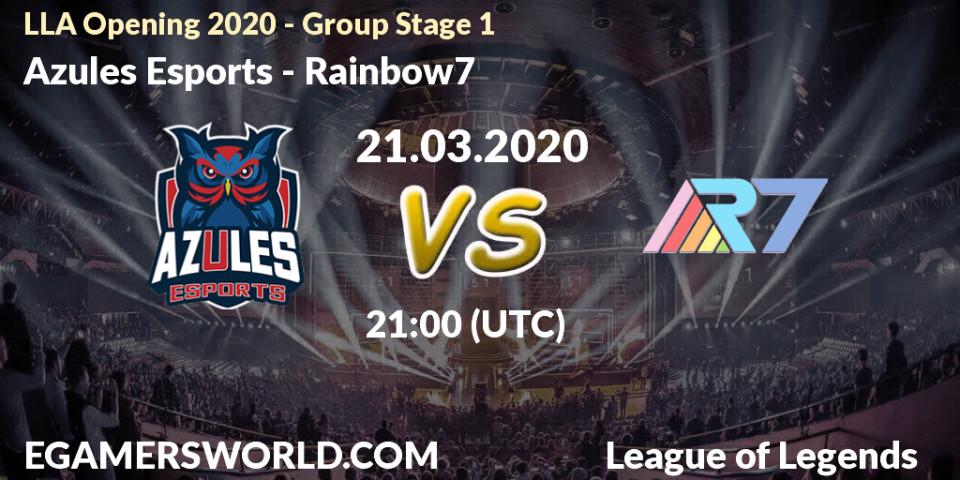 Azules Esports vs Rainbow7: Betting TIp, Match Prediction. 04.04.20. LoL, LLA Opening 2020 - Group Stage 1