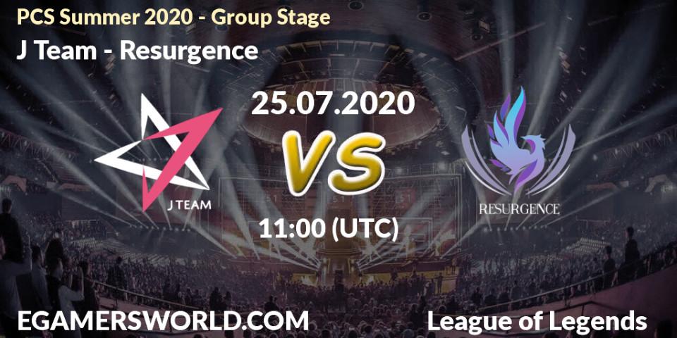 J Team vs Resurgence: Betting TIp, Match Prediction. 25.07.2020 at 11:10. LoL, PCS Summer 2020 - Group Stage