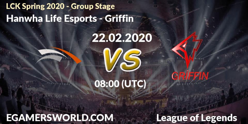 Hanwha Life Esports vs Griffin: Betting TIp, Match Prediction. 22.02.20. LoL, LCK Spring 2020 - Group Stage