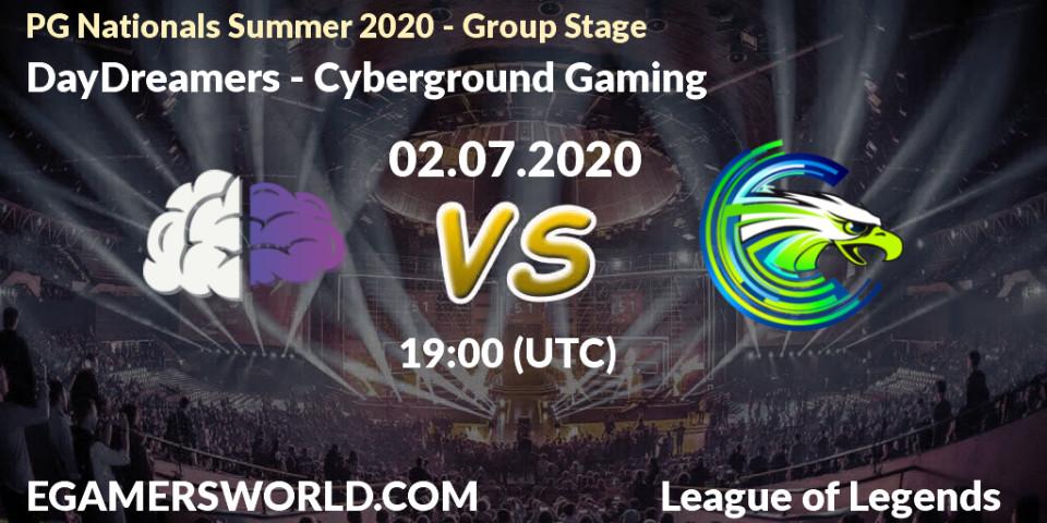DayDreamers vs Cyberground Gaming: Betting TIp, Match Prediction. 02.07.20. LoL, PG Nationals Summer 2020 - Group Stage