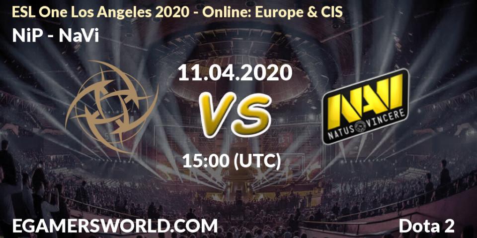 NiP vs NaVi: Betting TIp, Match Prediction. 11.04.20. Dota 2, ESL One Los Angeles 2020 - Online: Europe & CIS