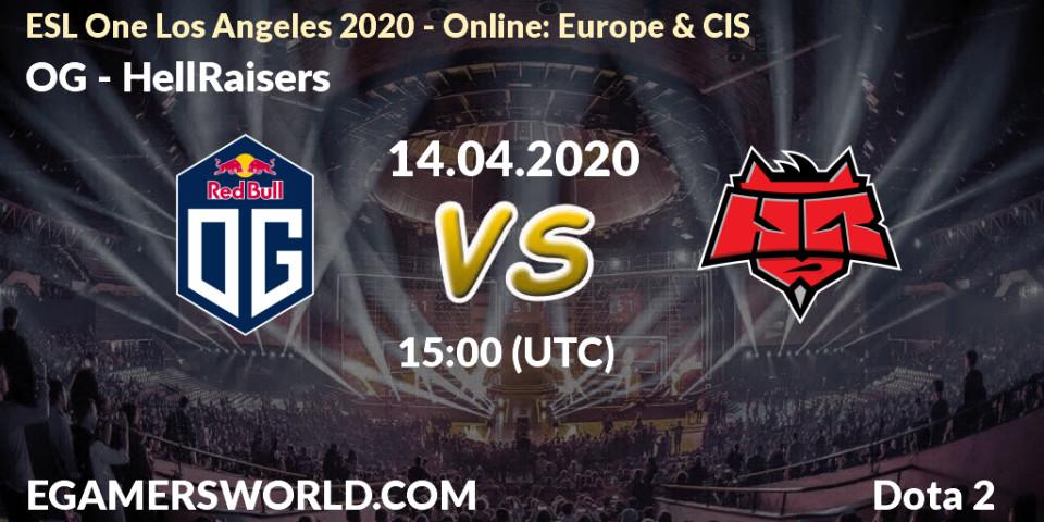 OG vs HellRaisers: Betting TIp, Match Prediction. 14.04.20. Dota 2, ESL One Los Angeles 2020 - Online: Europe & CIS