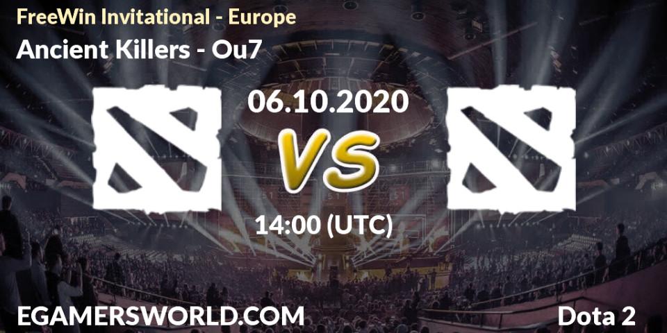Ancient Killers vs Ou7: Betting TIp, Match Prediction. 06.10.2020 at 14:49. Dota 2, FreeWin Invitational - Europe