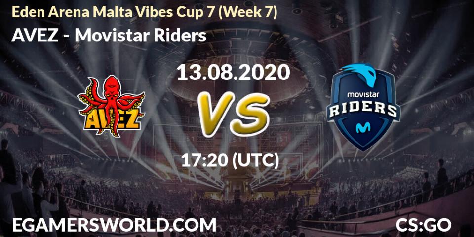 AVEZ vs Movistar Riders: Betting TIp, Match Prediction. 13.08.2020 at 17:20. Counter-Strike (CS2), Eden Arena Malta Vibes Cup 7 (Week 7)