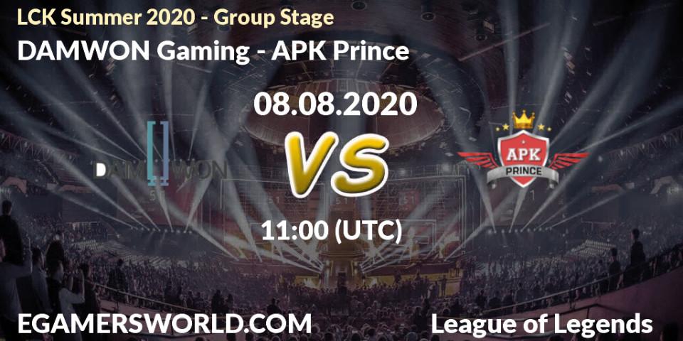DAMWON Gaming vs APK Prince: Betting TIp, Match Prediction. 08.08.20. LoL, LCK Summer 2020 - Group Stage