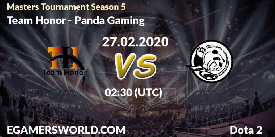 Team Honor vs Panda Gaming: Betting TIp, Match Prediction. 27.02.2020 at 02:39. Dota 2, Masters Tournament Season 5