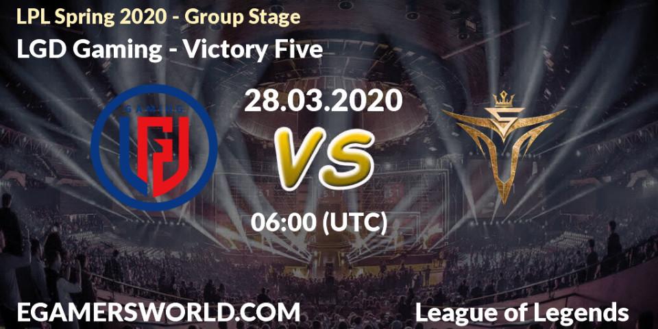 LGD Gaming vs Victory Five: Betting TIp, Match Prediction. 28.03.20. LoL, LPL Spring 2020 - Group Stage (Week 1-4)
