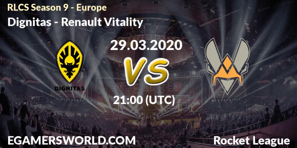 Dignitas vs Renault Vitality: Betting TIp, Match Prediction. 29.03.20. Rocket League, RLCS Season 9 - Europe