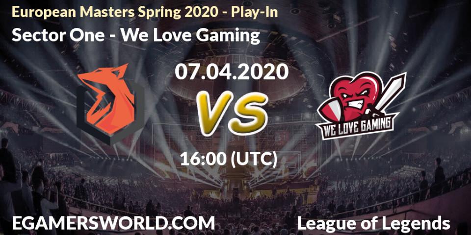 Sector One vs We Love Gaming: Betting TIp, Match Prediction. 08.04.20. LoL, European Masters Spring 2020 - Play-In
