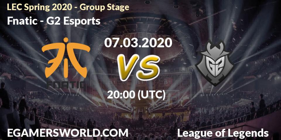 Fnatic vs G2 Esports: Betting TIp, Match Prediction. 07.03.20. LoL, LEC Spring 2020 - Group Stage