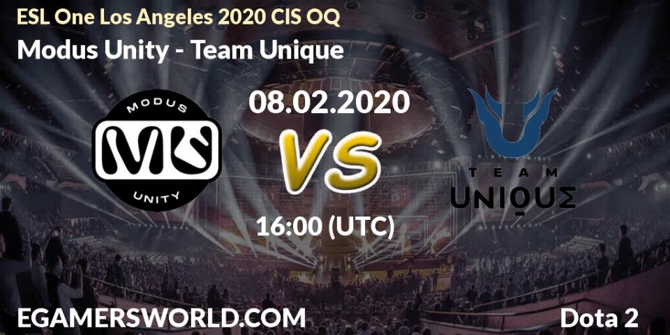 Modus Unity vs Team Unique: Betting TIp, Match Prediction. 08.02.20. Dota 2, ESL One Los Angeles 2020 CIS OQ
