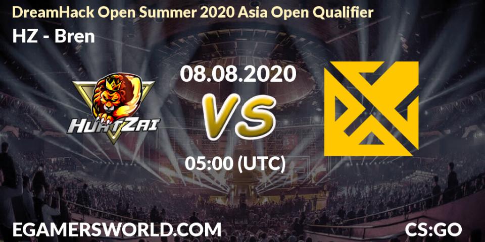 HZ vs Bren: Betting TIp, Match Prediction. 08.08.2020 at 05:00. Counter-Strike (CS2), DreamHack Open Summer 2020 Asia Open Qualifier