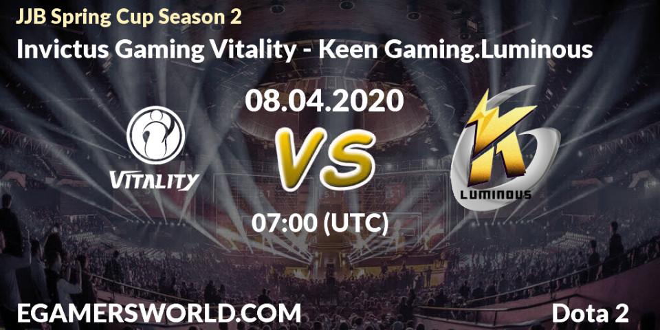 Invictus Gaming Vitality vs Keen Gaming.Luminous: Betting TIp, Match Prediction. 08.04.20. Dota 2, JJB Spring Cup Season 2