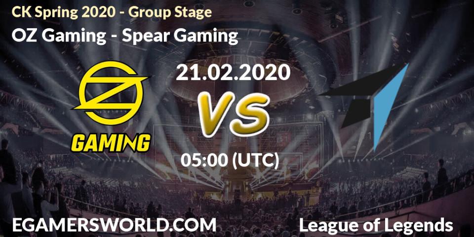 OZ Gaming vs Spear Gaming: Betting TIp, Match Prediction. 21.02.20. LoL, CK Spring 2020 - Group Stage