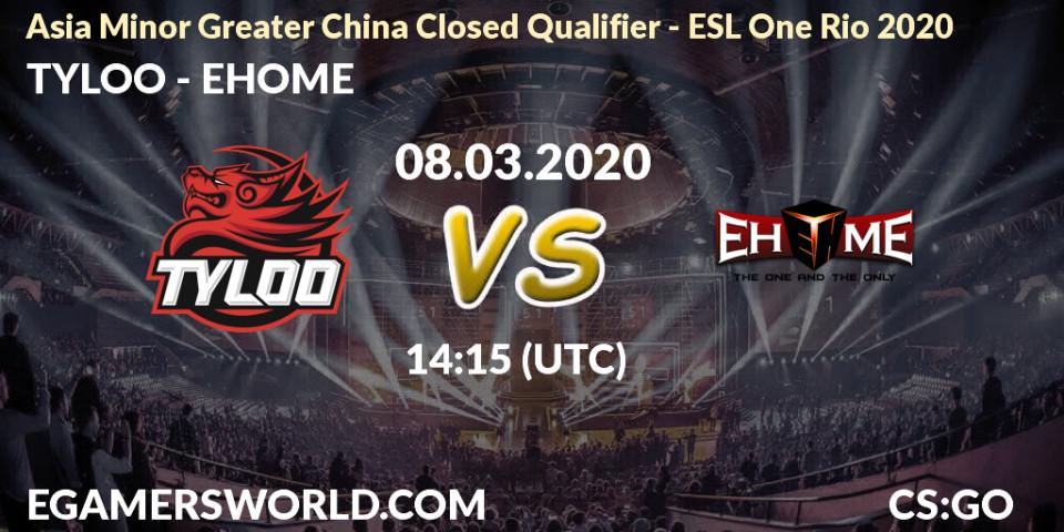 TYLOO vs EHOME: Betting TIp, Match Prediction. 08.03.20. CS2 (CS:GO), Asia Minor Greater China Closed Qualifier - ESL One Rio 2020