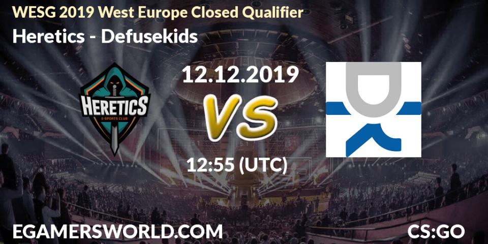 Heretics vs Defusekids: Betting TIp, Match Prediction. 12.12.2019 at 13:05. Counter-Strike (CS2), WESG 2019 West Europe Closed Qualifier