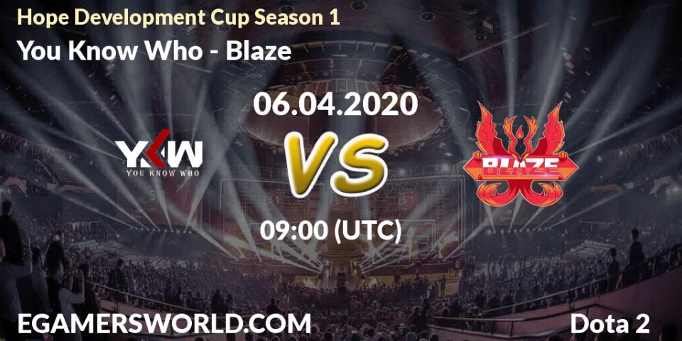 You Know Who vs Blaze: Betting TIp, Match Prediction. 06.04.20. Dota 2, Hope Development Cup Season 1