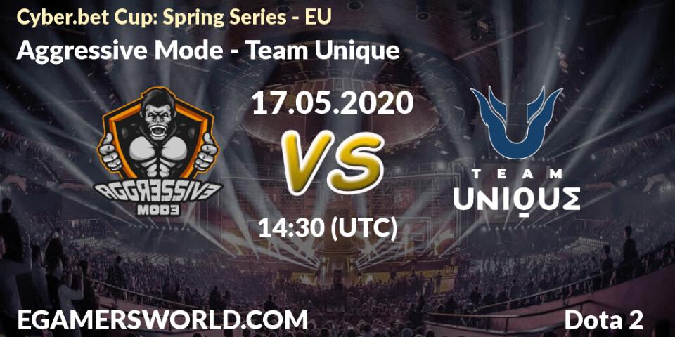 Aggressive Mode vs Team Unique: Betting TIp, Match Prediction. 17.05.20. Dota 2, Cyber.bet Cup: Spring Series - EU