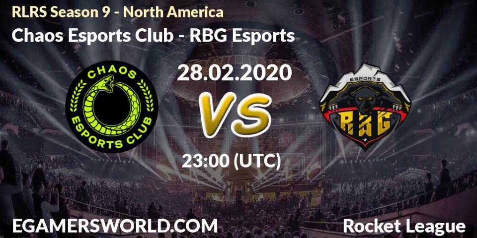 Chaos Esports Club vs RBG Esports: Betting TIp, Match Prediction. 28.02.20. Rocket League, RLRS Season 9 - North America