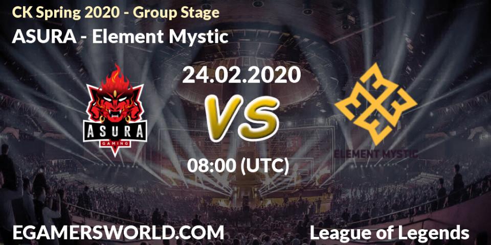 ASURA vs Element Mystic: Betting TIp, Match Prediction. 24.02.20. LoL, CK Spring 2020 - Group Stage