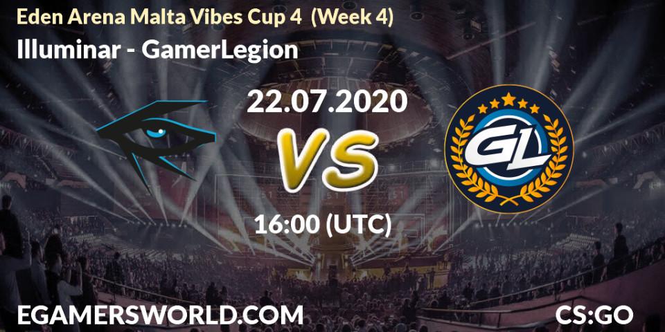 Illuminar vs GamerLegion: Betting TIp, Match Prediction. 22.07.2020 at 16:00. Counter-Strike (CS2), Eden Arena Malta Vibes Cup 4 (Week 4)