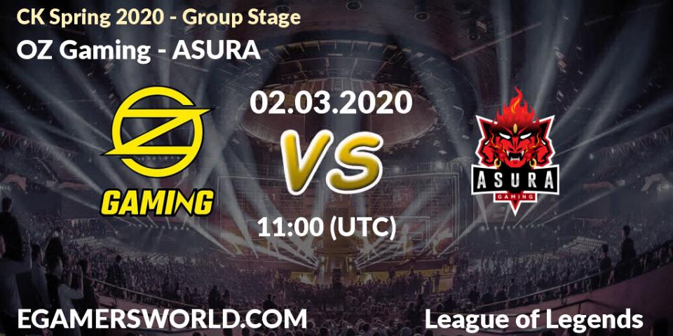 OZ Gaming vs ASURA: Betting TIp, Match Prediction. 02.03.20. LoL, CK Spring 2020 - Group Stage