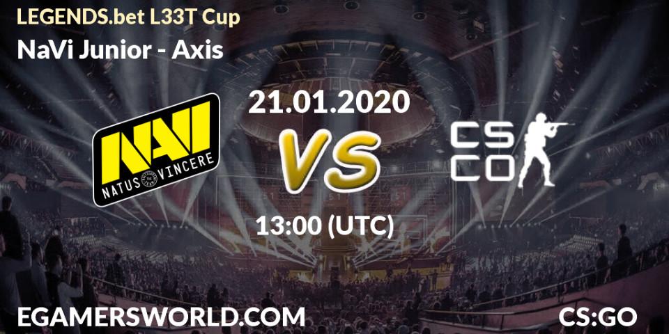 NaVi Junior vs Axis: Betting TIp, Match Prediction. 21.01.2020 at 13:00. Counter-Strike (CS2), LEGENDS.bet L33T Cup