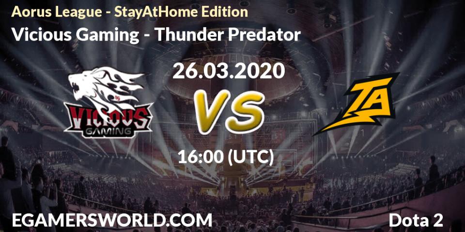 Vicious Gaming vs Thunder Predator: Betting TIp, Match Prediction. 26.03.20. Dota 2, Aorus League - StayAtHome Edition Peru