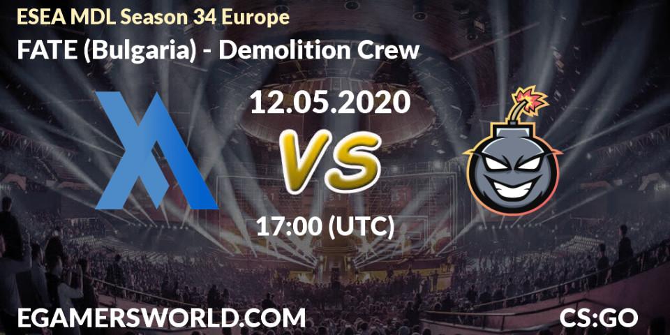 FATE (Bulgaria) vs Demolition Crew: Betting TIp, Match Prediction. 25.06.20. CS2 (CS:GO), ESEA MDL Season 34 Europe