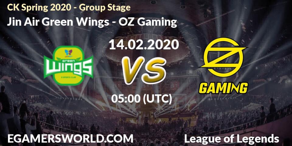Jin Air Green Wings vs OZ Gaming: Betting TIp, Match Prediction. 14.02.20. LoL, CK Spring 2020 - Group Stage