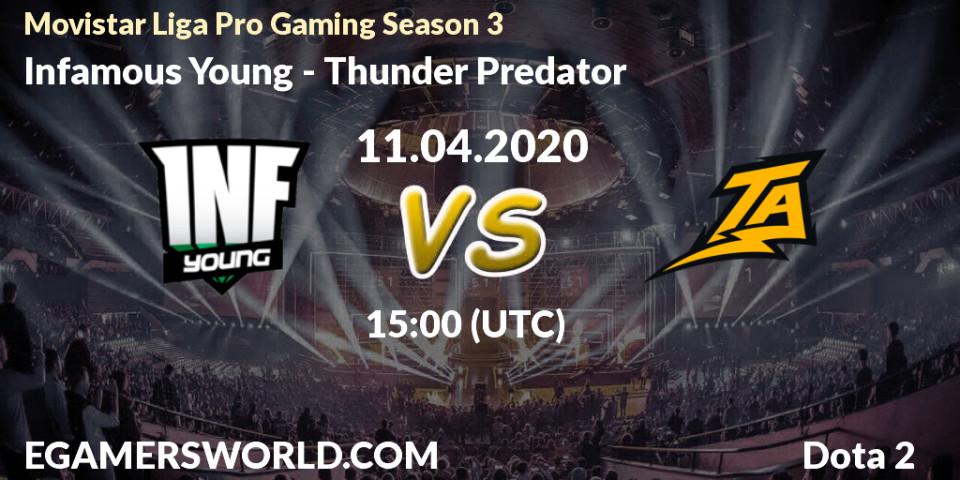 Infamous Young vs Thunder Predator: Betting TIp, Match Prediction. 11.04.20. Dota 2, Movistar Liga Pro Gaming Season 3