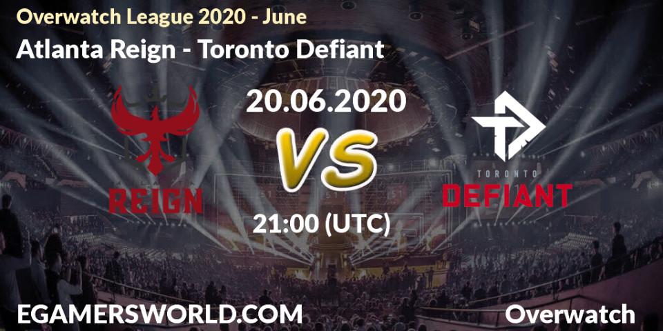 Atlanta Reign vs Toronto Defiant: Betting TIp, Match Prediction. 20.06.2020 at 21:00. Overwatch, Overwatch League 2020 - June
