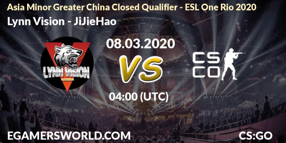Lynn Vision vs JiJieHao: Betting TIp, Match Prediction. 08.03.2020 at 04:00. Counter-Strike (CS2), Asia Minor Greater China Closed Qualifier - ESL One Rio 2020