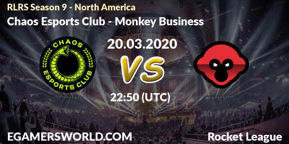 Chaos Esports Club vs Monkey Business: Betting TIp, Match Prediction. 20.03.20. Rocket League, RLRS Season 9 - North America