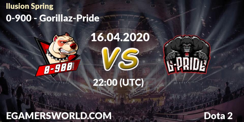 0-900 vs Gorillaz-Pride: Betting TIp, Match Prediction. 16.04.2020 at 22:10. Dota 2, Ilusion Spring