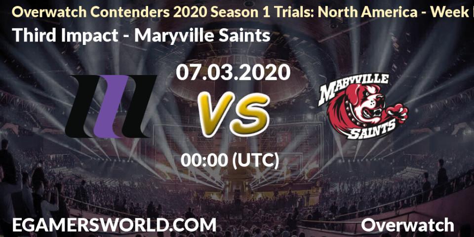 Third Impact vs Maryville Saints: Betting TIp, Match Prediction. 07.03.20. Overwatch, Overwatch Contenders 2020 Season 1 Trials: North America - Week 1