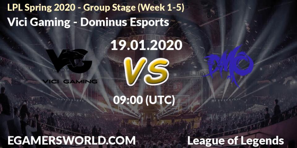 Vici Gaming vs Dominus Esports: Betting TIp, Match Prediction. 19.01.20. LoL, LPL Spring 2020 - Group Stage (Week 1-4)