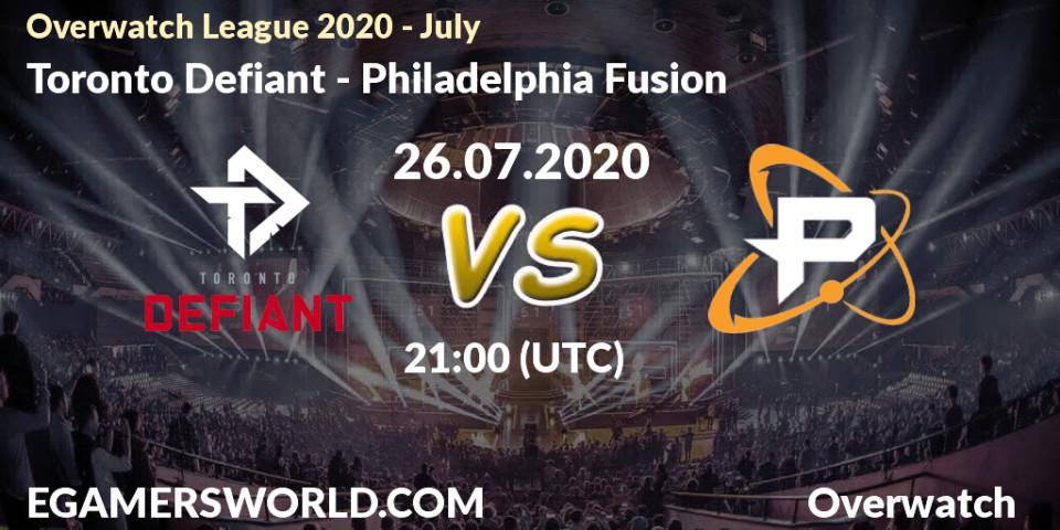 Toronto Defiant vs Philadelphia Fusion: Betting TIp, Match Prediction. 26.07.20. Overwatch, Overwatch League 2020 - July