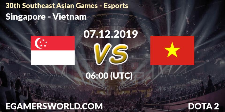 Singapore vs Vietnam: Betting TIp, Match Prediction. 07.12.2019 at 09:00. Dota 2, 30th Southeast Asian Games - Esports