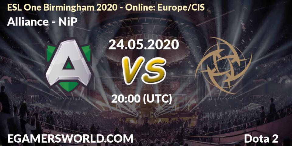 Alliance vs NiP: Betting TIp, Match Prediction. 24.05.20. Dota 2, ESL One Birmingham 2020 - Online: Europe/CIS