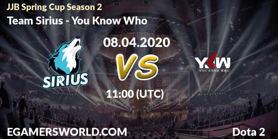 Team Sirius vs You Know Who: Betting TIp, Match Prediction. 08.04.2020 at 11:02. Dota 2, JJB Spring Cup Season 2
