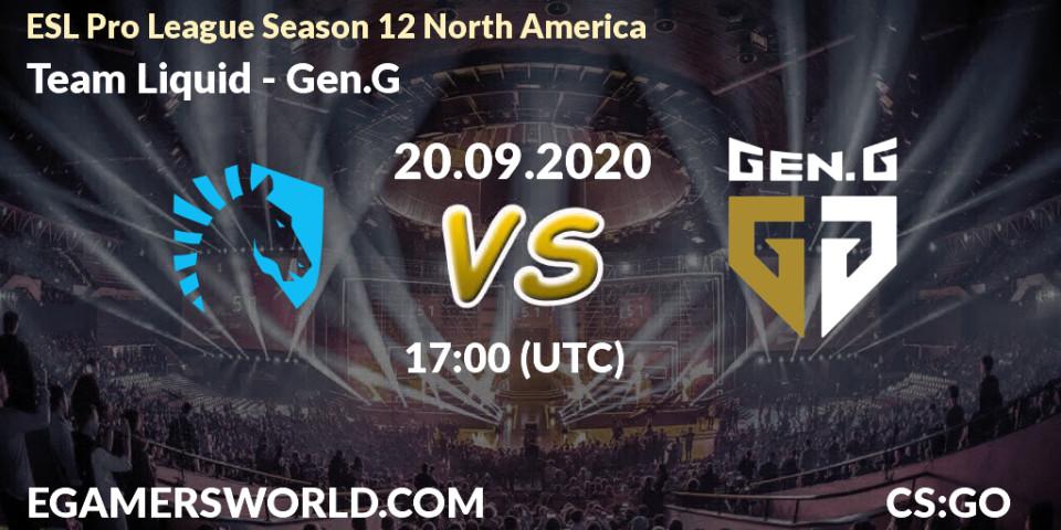 Team Liquid vs Gen.G: Betting TIp, Match Prediction. 20.09.20. CS2 (CS:GO), ESL Pro League Season 12 North America