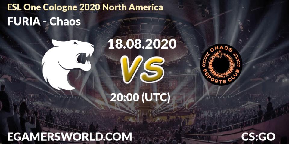 FURIA vs Chaos: Betting TIp, Match Prediction. 18.08.2020 at 20:00. Counter-Strike (CS2), ESL One Cologne 2020 North America