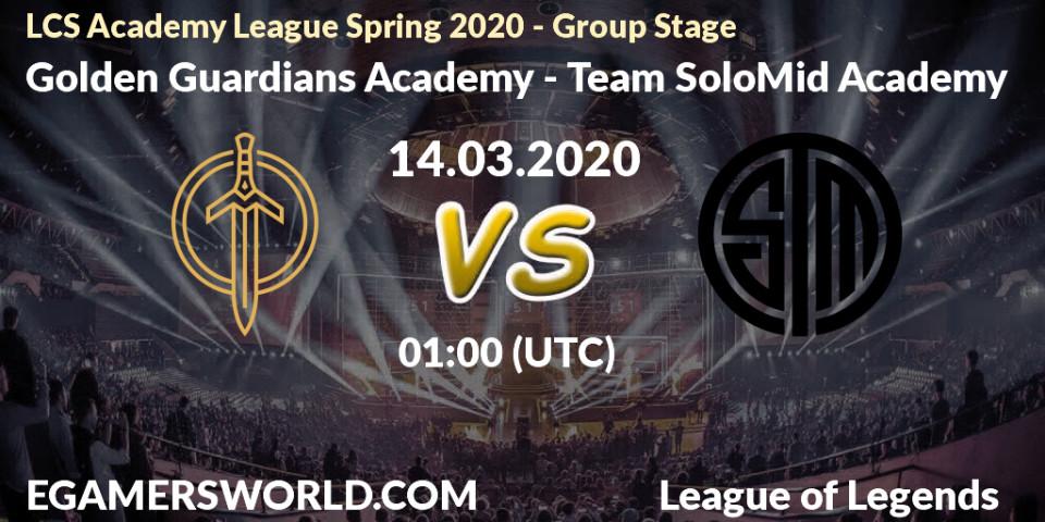 Golden Guardians Academy vs Team SoloMid Academy: Betting TIp, Match Prediction. 19.03.2020 at 19:00. LoL, LCS Academy League Spring 2020 - Group Stage