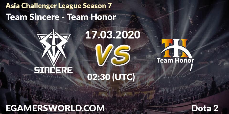 Team Sincere vs Team Honor: Betting TIp, Match Prediction. 17.03.20. Dota 2, Asia Challenger League Season 7