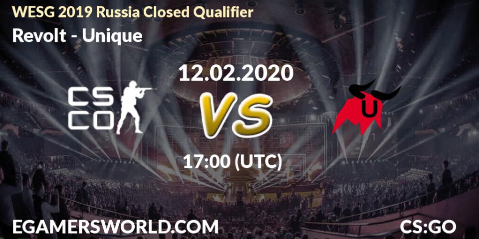 Revolt vs Unique: Betting TIp, Match Prediction. 12.02.20. CS2 (CS:GO), WESG 2019 Russia Closed Qualifier
